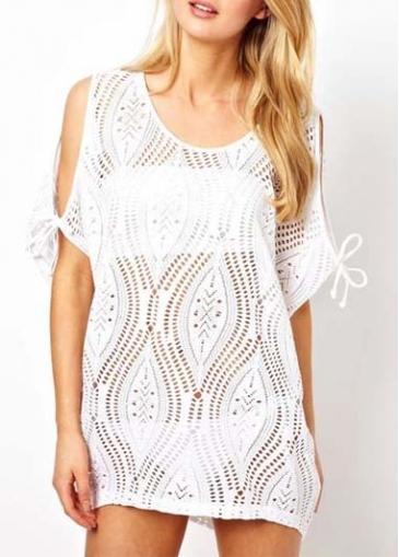 Rosewe Trendy Off The Shoulder Half Sleeve White T Shirt