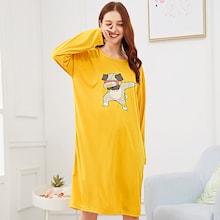 Shein Drop Shoulder Dog Print Night Dress