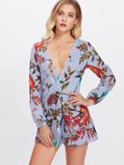 Shein Plunging Mixed Print Romper