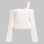 Shein Asymmetrical Neck Eyelet Jumper