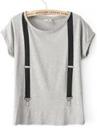 Rosewe New Arrival Round Neck Short Sleeve T Shirts Grey