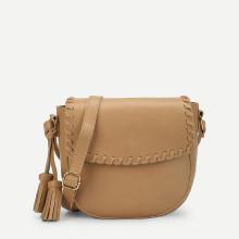 Shein Double Tassel Detail Flap Pu Bag
