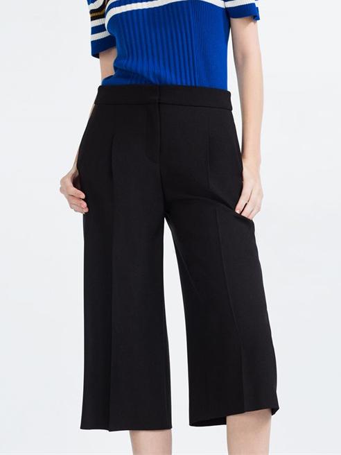 Shein Black Wide Leg Crop Pant