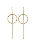Shein Gold Plated Hanging Stud Earrings