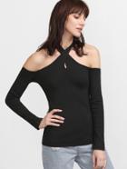 Shein Crossover Halter Neck Slim Fit T-shirt