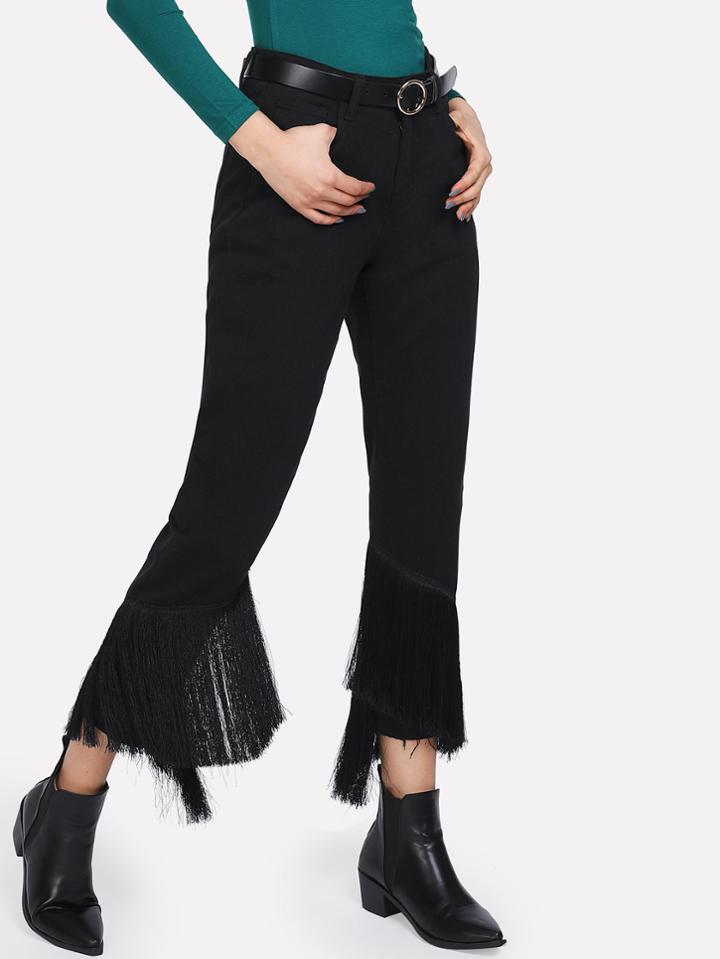 Shein Fringe Detail Jeans