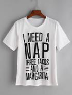 Shein Slogan Print Shift T-shirt