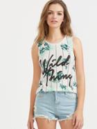 Shein Tropical Print Slim Fit Tank Top