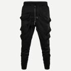 Shein Men Contrast Tape Zipper Detail Solid Sweatpants