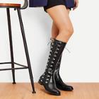 Shein Lace-up Side Knee High Boots