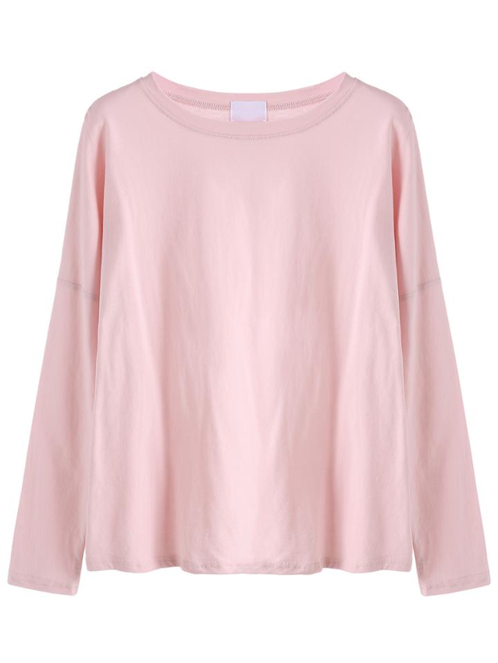 Shein Pink Drop Shoulder Loose T-shirt
