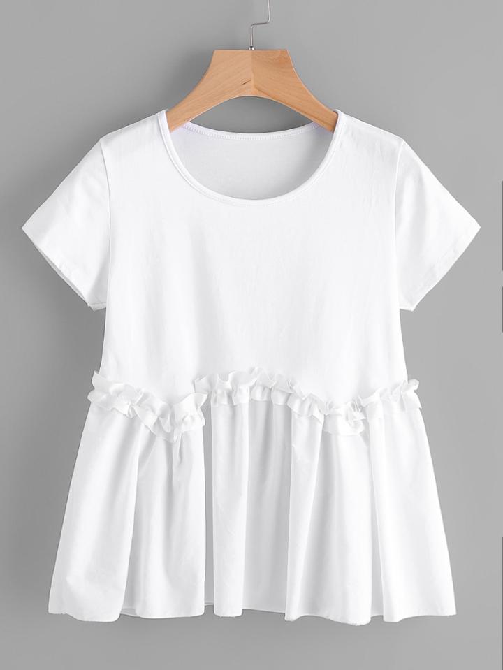 Shein Frill Smocked Swing Tee