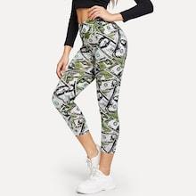Shein Money Print Cropped Leggings