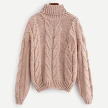 Shein Rolled Neck Solid Jumper