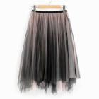 Shein Asymmetrical Hem Sheer Mesh Skirt