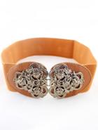 Shein Yellow Elastic Metal Leather Belt