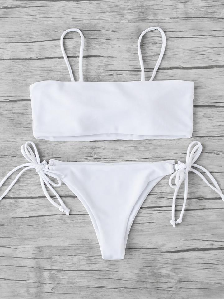 Shein Side Tie Bandeau Bikini Set