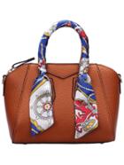 Shein Brown Removable Strap Pu Bag With Scarf