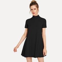 Shein Solid Swing Jersey Dress
