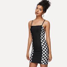 Shein Gingham Panel Cami Dress