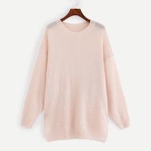 Shein Plus Drop Shoulder Slit Hem Jumper