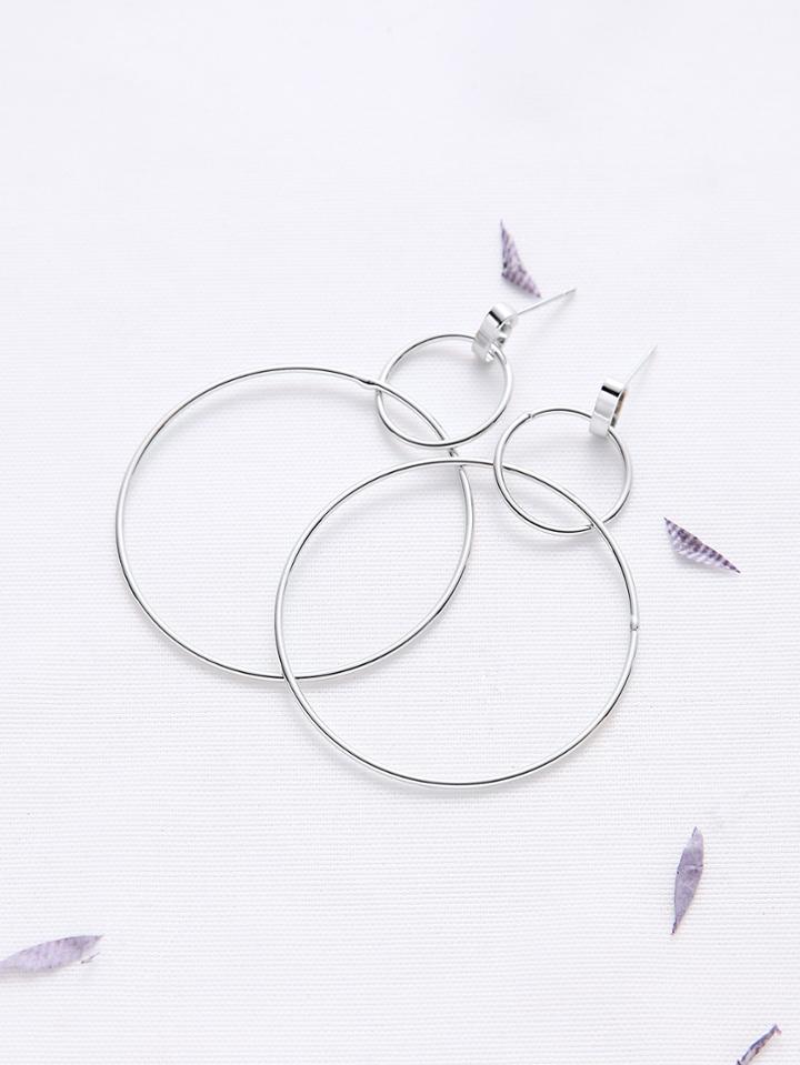Shein Silver Simple Hoop Earrings