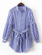 Shein Drop Shoulder Seam Shirt Dress With Self Tie
