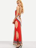 Shein Backless Tribal Print Cami Dress