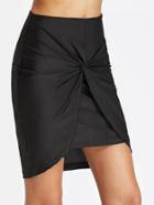 Shein Twist Knot Zipper Back Skirt