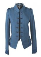 Rosewe Vogue Button Closure Long Sleeve Blue Autumn Jacket