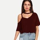 Shein Asymmetric Cold Shoulder Tee