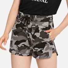 Shein Camo Print Drawstring Sweat Shorts