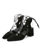 Shein Faux Suede Lace-up Sandals