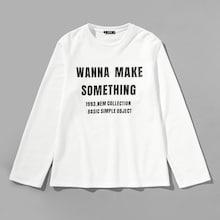 Shein Men Solid Letter Print Sweatshirt