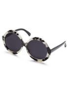 Shein Black And White Frame Round Design Sunglasses