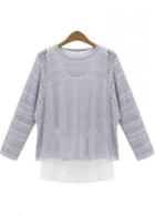 Rosewe Enchanting Grey Long Sleeve Sweaters And White Vest