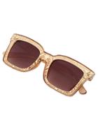 Shein Golden Tribal Print Frame Sunglasses