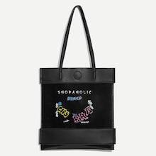 Shein Contrast Letter Print Pu Tote Bag
