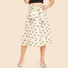 Shein Allover Pineapple Print Knot Skirt