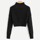 Shein Mock-neck Drop Shoulder Crop Jumper