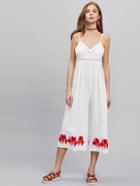 Shein Lace Insert Flower Print Pleated Palazzo Jumpsuit
