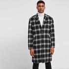 Shein Men Single Breasted Notch Neck Plaid Coat