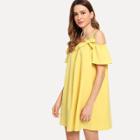 Shein Knot Detail Cold Shoulder Dress