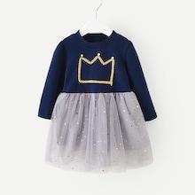 Shein Toddler Girls Pearl Beaded Mesh Overlay Dress