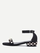 Shein Faux Pearl Decorated Ankle Strap Sandal