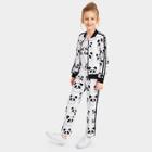 Shein Girls Panda Print Jacket & Pants Set