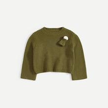Shein Girls Applique Detail Crop Sweater