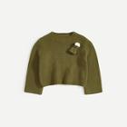Shein Girls Applique Detail Crop Sweater