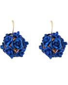 Shein Blue Flower Ball Earrings