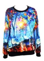 Rosewe Hot Round Neck Colorful Painting Decoration Fall Sweats
